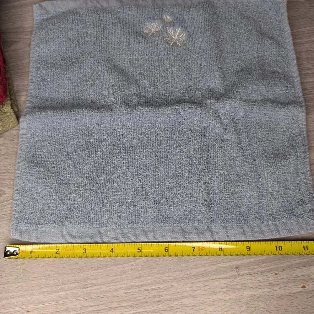 Aussino 100% Cotton Christmas/Winter Themed Terry Cloth Wash Cloths Set Of 6